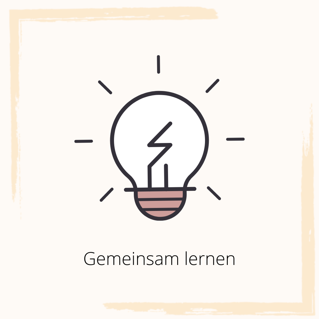 Symbolbild Glühbirne mit der Beschriftung "Gemeinsam lernen"