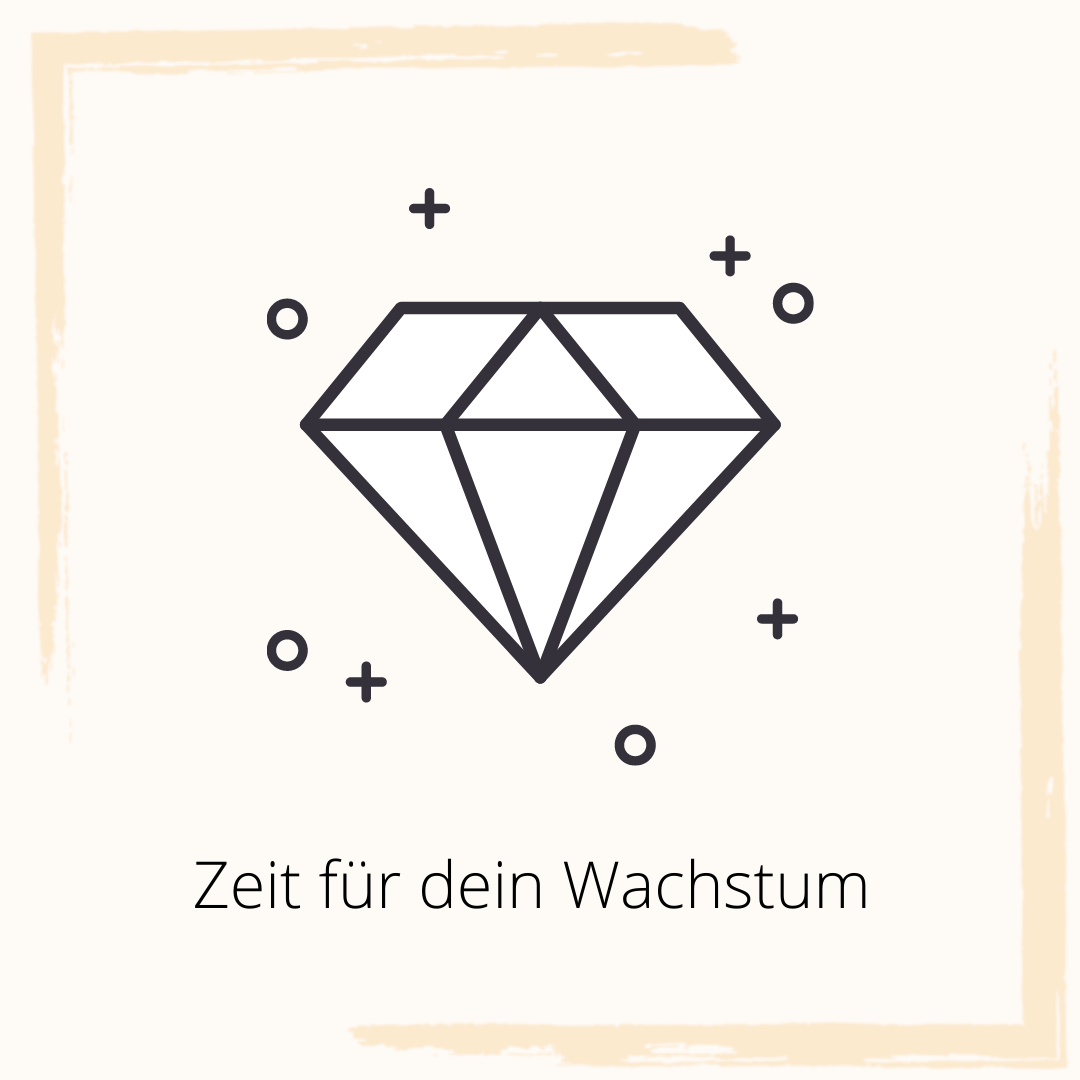 Symbolbild Diamant mit der Beschriftung "Zeit für dein Wachstum"