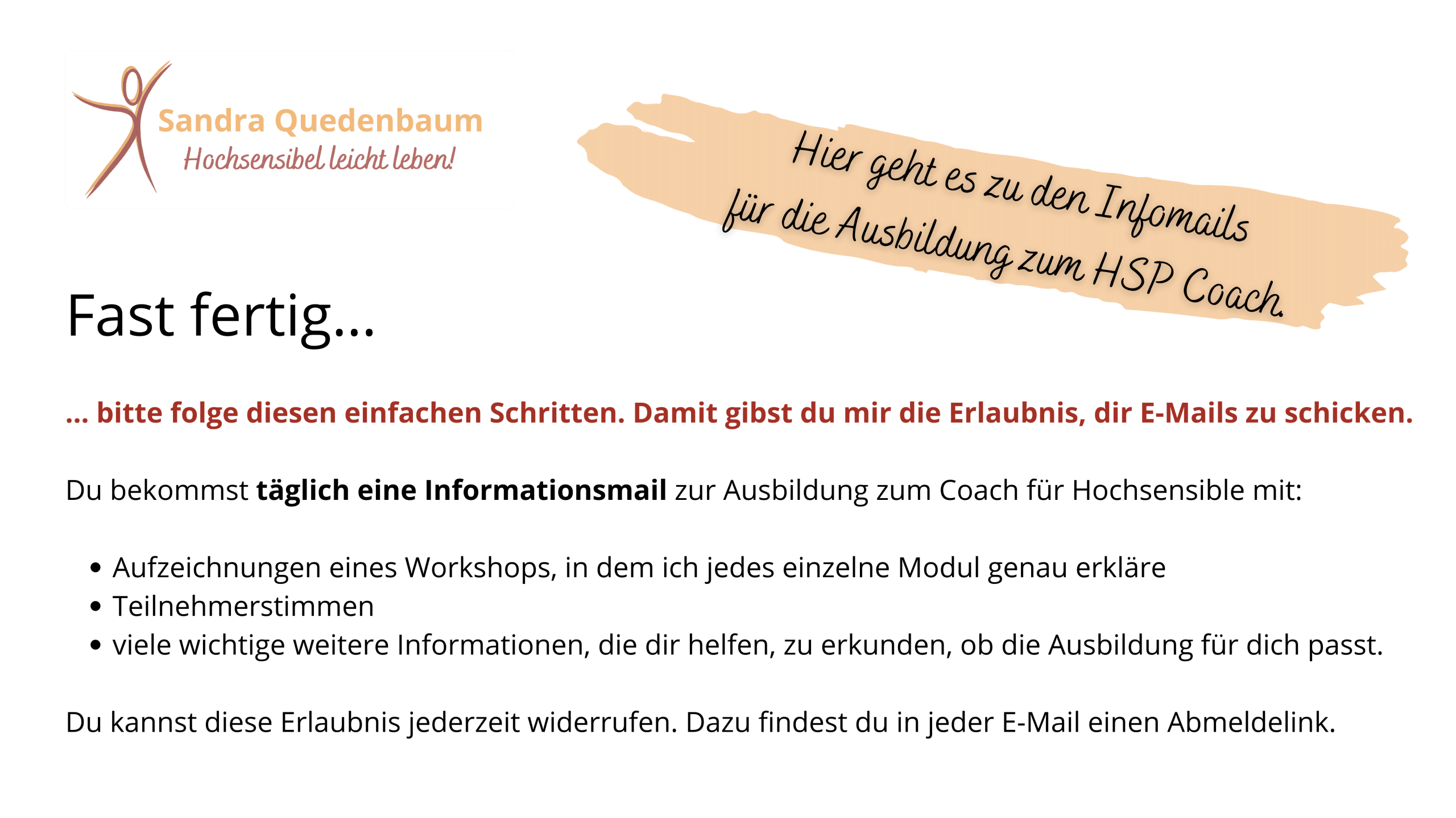 Danke 2 Email Sequenz HSP Coach Launch | Hochsensibilität und Trauma – Coaching, Seminare, Ausbildung |