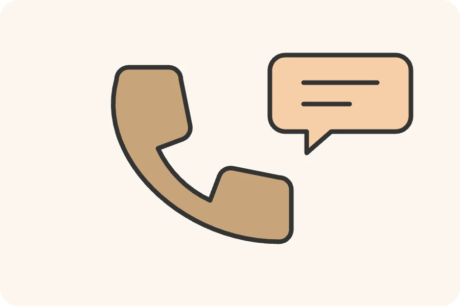 Nähe geht auch durchs Telefon ☎️ Zeichnung eines Telefonhörers mit zwei Sprechblasen
