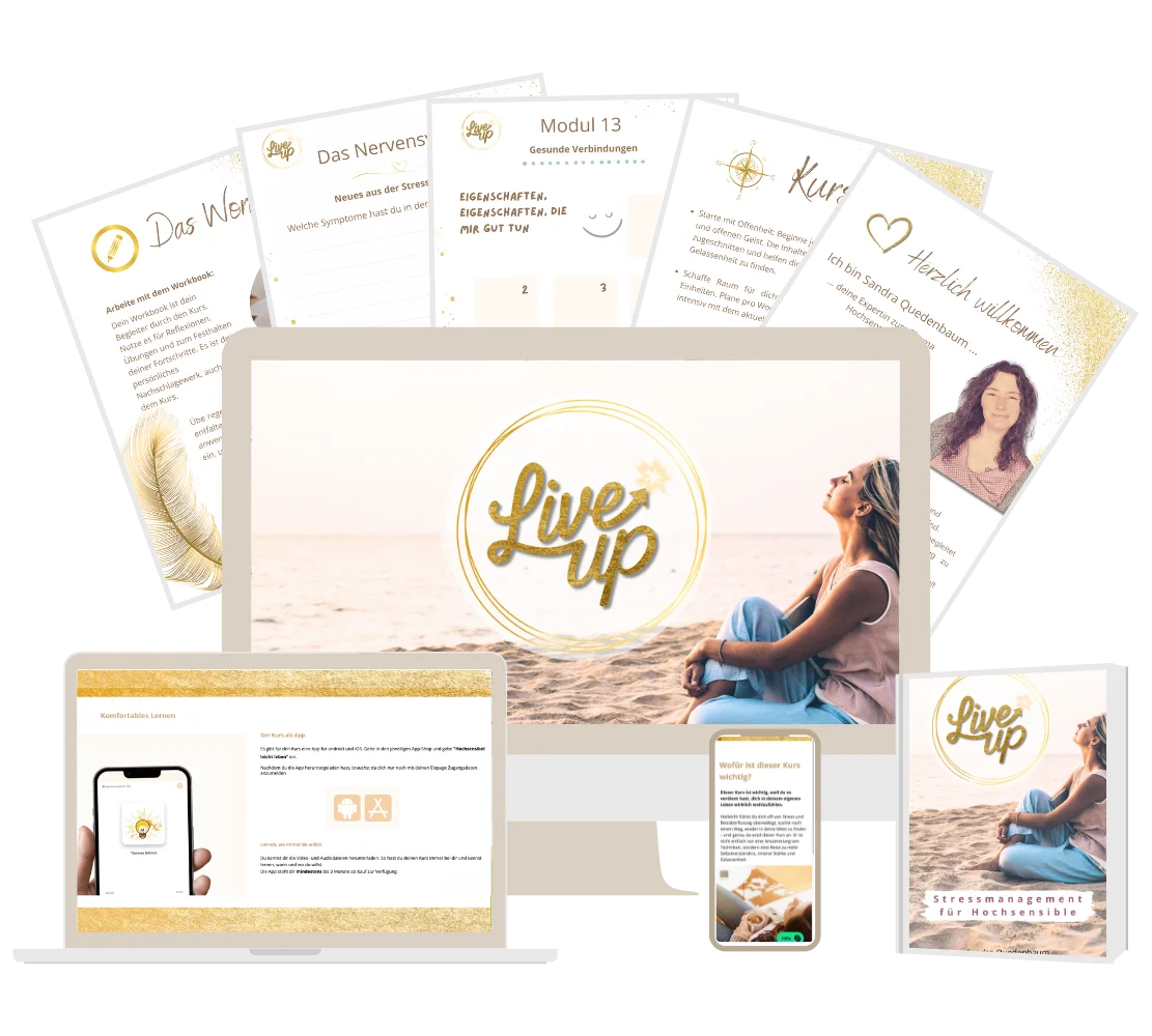 Der Kurs wird für dich ein echter Wendepunkt 💫 Stressmanagement für Hochsensible: Übersicht über die Inhalte des Kurses Live Up