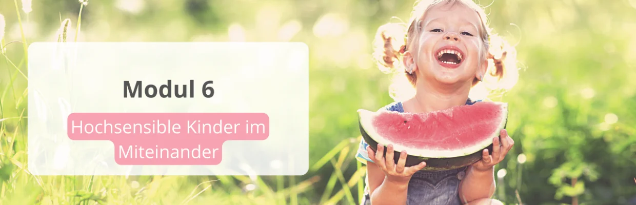 Banner zu Modul 6 "Hochsensible Kinder im Miteinander" des Onlinekurses "Dein hochsensibles Kind verstehen"
